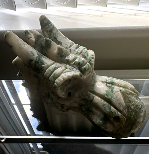 Moss agate dragon head - moss,