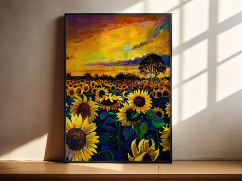Sunflower painting print - sunflower,