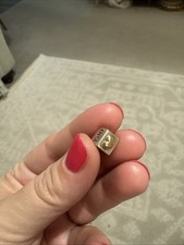 Genuine Pandora Bracelet Charm - Silver & 14k Gold I Love You Cube 925 ALE