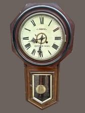 A 19th Century Drop Dial Wall Clock - Working - Burton On Trent Interest