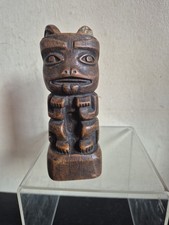 Zoomorphic fetish wooden totem pole Hadia Indian Tribe Made In Canada (J4)