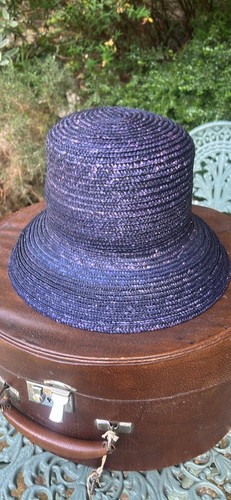 Vintage stunning navy straw - vintage,