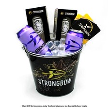 Strongbow Glass Gift Set- 2 Cider Carnevil Glass Ice Bucket 2 Beer Mats Father