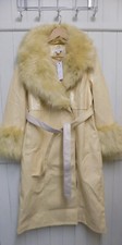 ladies TOPSHOP YELLOW PVC FAUX LEATHER FULL LENGTH COAT UK SIZE 14 NEW + TAGS
