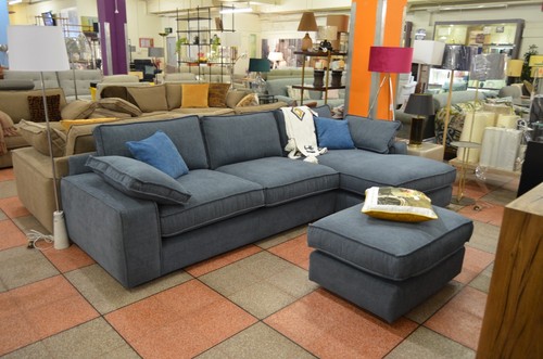Corner sofa shaped blue - sofa,