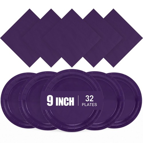 Purple plates and napkins for - plates,