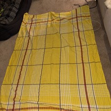 Seersucker Tablecloth Cream Peach Yellow Browns Vintage Stylish Interiors