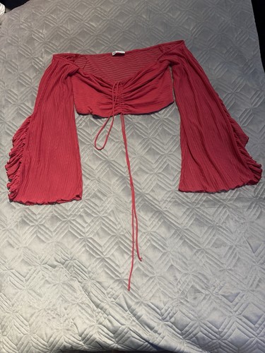 Zara off shoulder ruched - shoulder, crop
