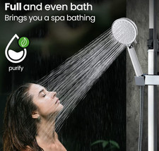 High Pressure Shower Head Chrome & White, Triple Filter, 6 Spray Settings