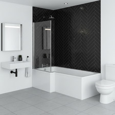 Square Shower Bath L-Shaped