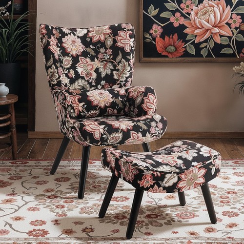 Armchair with ottoman vintage - with,