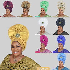 African Headtie Nigeria Women Auto Gele Wedding Party Turban Cap Head Wrap Hat