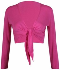 WOMENS PLAIN TIE KNOT SHRUG