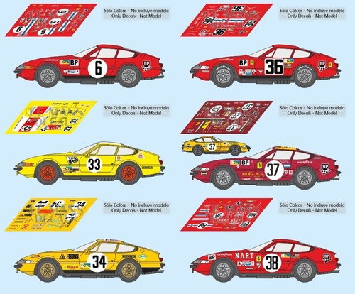Decals ferrari 365 gtb - 365, gtb/4