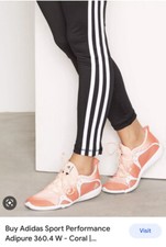 Adidas Adipure 360.4 W Running Training Trainers coral orange Ladies UK 5.5