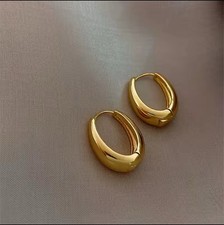 Gold hoop earrings - gold,