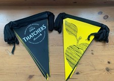 2 x THATCHERS Cider Bunting, 24 Flags, Black & Yellow, Bar, Pub, Man Cave, New