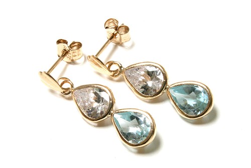 9ct gold blue topaz and - and, cz