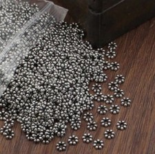 Daisy Spacer Metal Beads Zinc Alloy Round Beads Jewelry Making Accessories 5mm