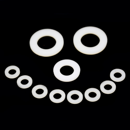 White plastic washers form - plastic,