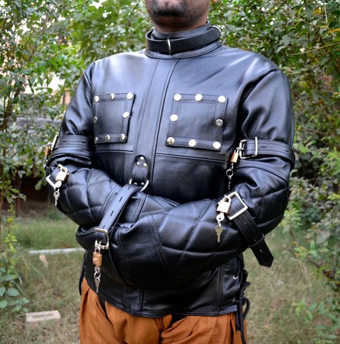 Men leather straitjacket - men,