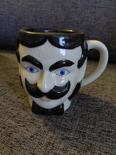 Vintage ceramic man handlebar - ceramic,