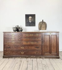 Large Early 1900s Architects Plan Chest Cabinet 