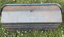 Vintage Toolbox Halfords Cantilever Metal Steel 3 Tier Blue Engineer Mechanic 20