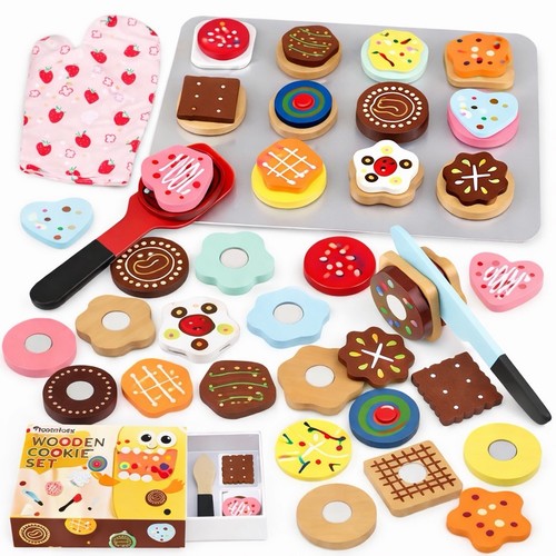Wooden play food set kids - food,