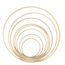 9 Pcs Wooden Wreath Rings