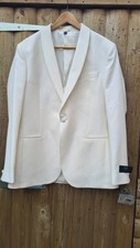 FAB VINTAGE MENS CREAM M&S SARTORIAL DINNER JACKET TUX CRUISE CHRISTMAS 42" LONG