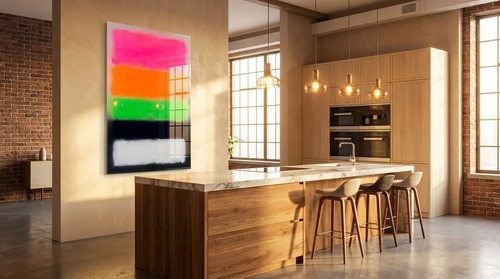 Abstract color blocks neon
