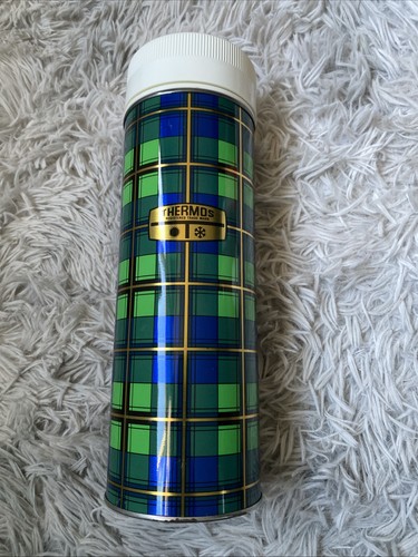 Vintage thermos flask green - vintage,