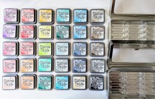 Ranger Tim Holtz Distress Oxide Ink Pads x30 & 2 Silver Storage Tins