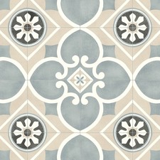 Cream and Blue Vinyl Flooring