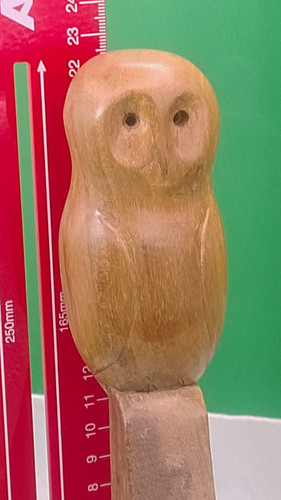 Vintage hand carved - wooden, owl