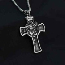 Mens Stainless Steel Jesus