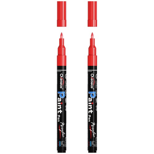 Red acrylic paint pens pack - red,