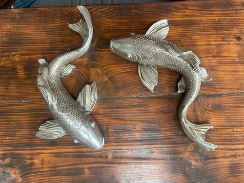 Silver koi fish ornaments - fish,