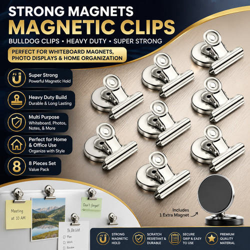 Magnetic bulldog clips heavy - bulldog,