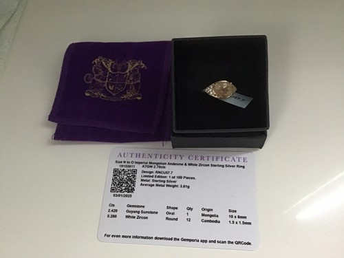 Andesine zircon ring - &, 2.7cts