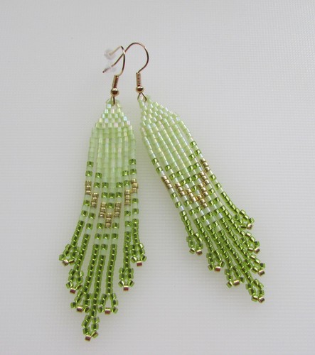 Fringe earrings seed bead - fringe,