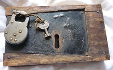 Vintage Antique Prison Cell Door Lock & Padlock with Key Engraved CE Working