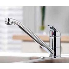 Modern Chrome Kitchen Sink Taps Mono Bloc Single Lever Long Neck Spout Mixer Tap