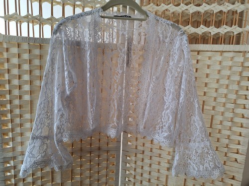 Ladies white lace bolero - ladies,