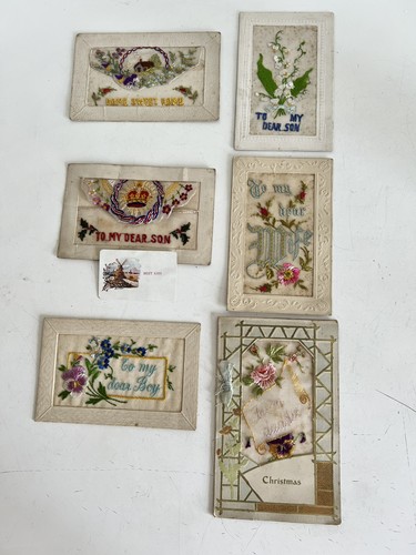 Ww1 embroidered silk - embroidered, postcards