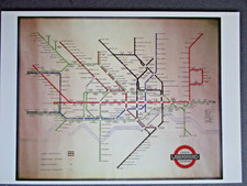 Postcard London Transport UNDERGROUND RAILWAYS MAP 1939 H C Beck Diagram