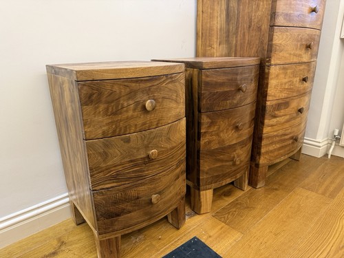 Solid walnut chest and bedside - solid,