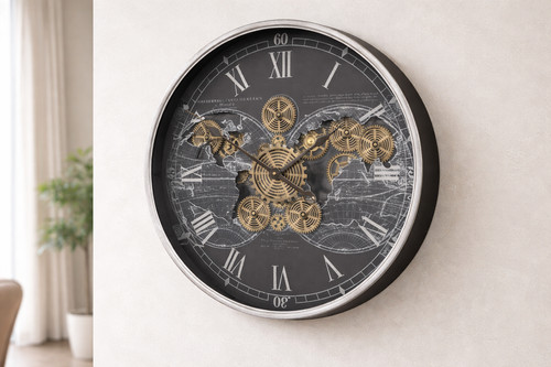 Large wall clock with - , moving