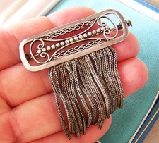 VINTAGE SILVER TASSEL BROOCH  - SCANDI DAVID ANDERSEN MARIUS HAMMER STYLE